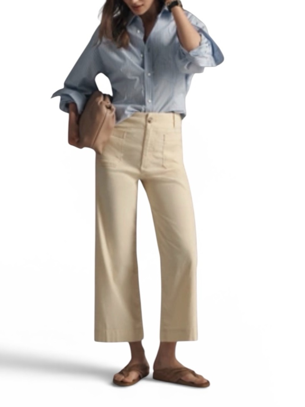 NWT Anthropologie Maeve Colette Wide-Leg Cropped Pants Size 24